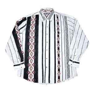 Vintage Cowboys Turtle Association Shirt Men's L Western Aztec Long Sleeve